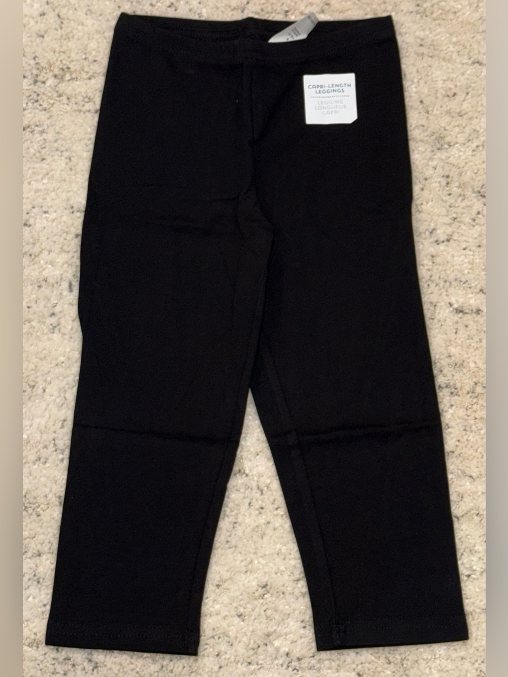 NWT Old Navy Girls Black Capri Leggings S Small 6-7 Stretch Cotton Basic
